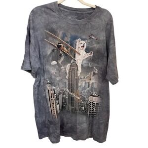 The Mountain Cat Kong Empire State Building Tie Dye T-Shirt Mens XL Grey 2013
